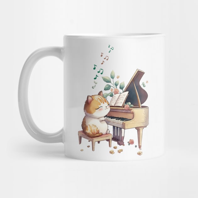 Cute cat playing the piano by Nonconformist Co.